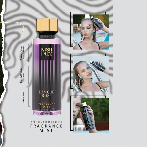 Nishlady Kūno dulksna Fragrance Mist L'amour Rose, 260 ml - Image 3