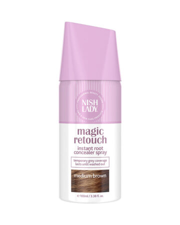 Nishlady Ataugusių plaukų šaknų purškiklis Magic Retouch (Medium Brown), 100 ml