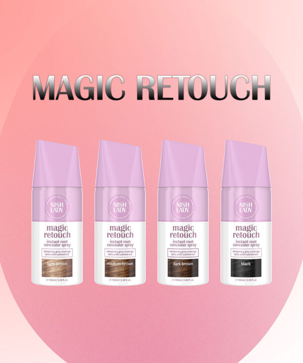 Nishlady Ataugusių plaukų šaknų purškiklis Magic Retouch  (Light Brown), 100 ml - Image 2