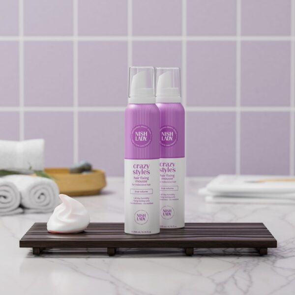 Nishlady Plaukų formavimo putos / Hair Fixing Mousse For Indecisive Hair, 200 ml - Image 2