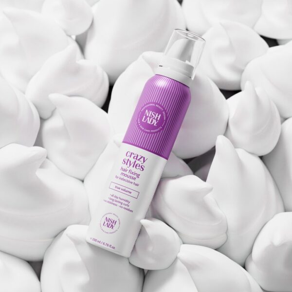 Nishlady Plaukų formavimo putos / Hair Fixing Mousse For Indecisive Hair, 200 ml - Image 3