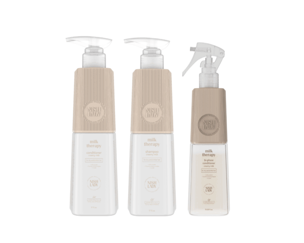 Nishlady Milk Therapy 3 žingsnių rinkinys su pieno proteinais