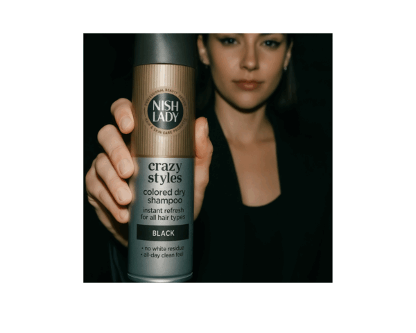 Nishlady sausas šampūnas su spalva, BLACK, 150 ml - Image 2